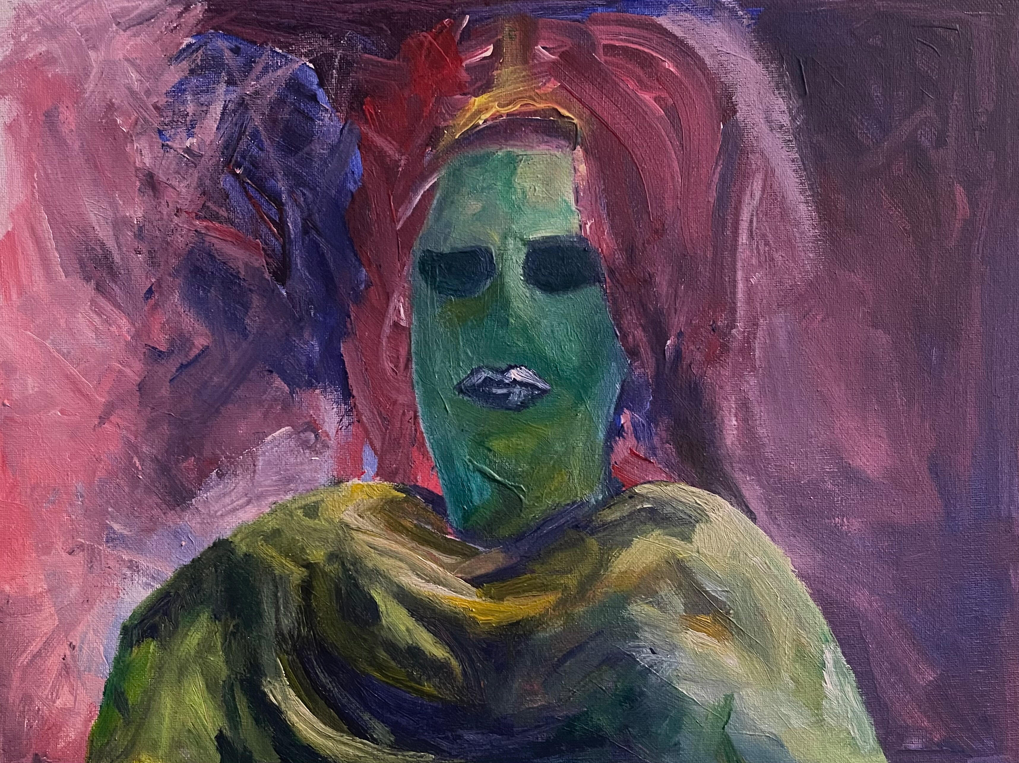 The Green One, acrylic on canvas board, 2026