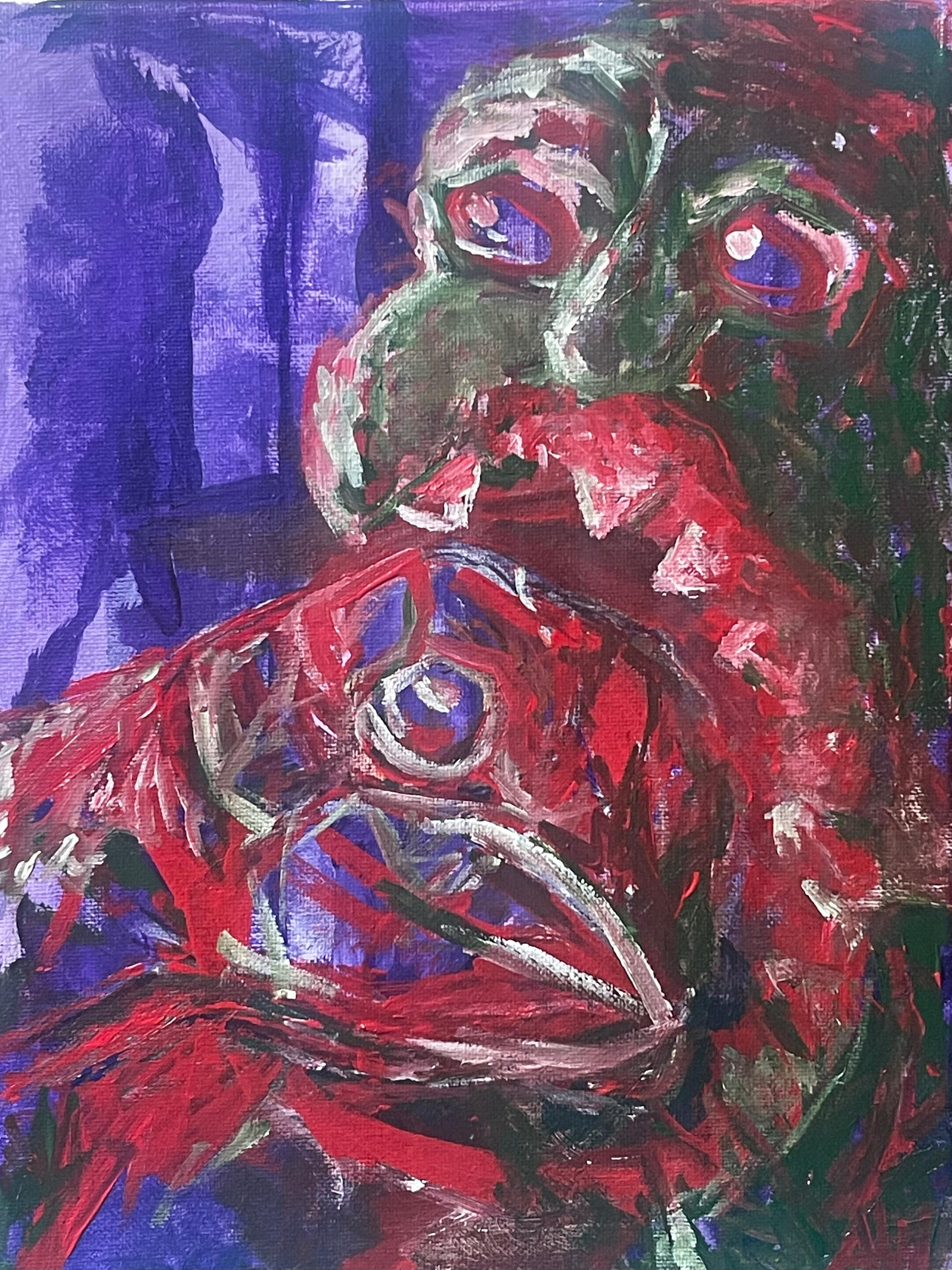 ChickenMan 8"x10" acrylic on canvas, 2026
